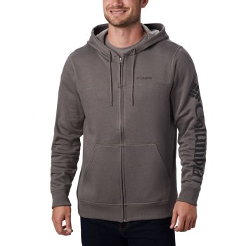 Columbia Logo Full Zip Fleece Big, Chamarras Grises Negros Para Hombre | 749863-ZWE